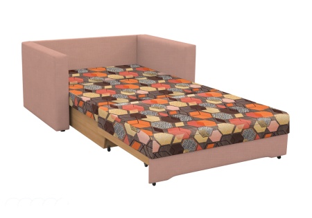 Диван выкатной Виктория-5 с узором розовый