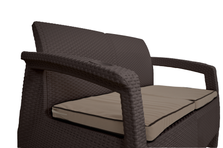 Садовый диван прямой двухместный, венге