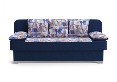 Диван еврокнижка Арвен темно-синий / принт Snow Denim