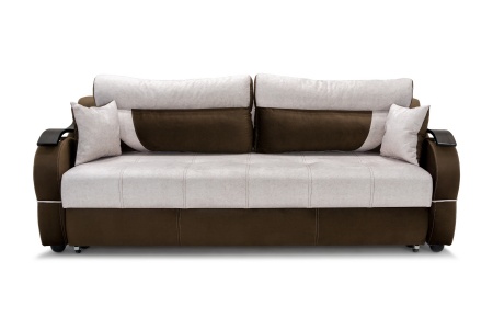 Диван еврокнижка Дублин коричневый / бежевый