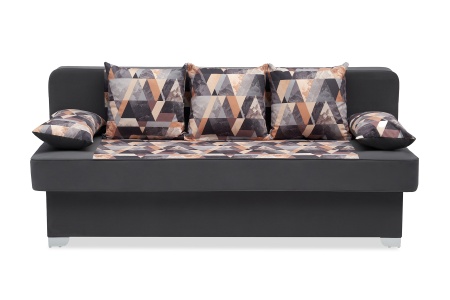 Диван еврокнижка Арвен темно-серый / принт Snow Brown