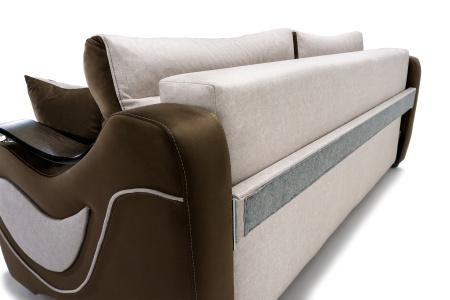 Диван еврокнижка Дублин коричневый / бежевый