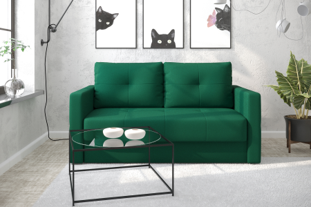 Диван шагающая еврокнижка Вита изумрудный