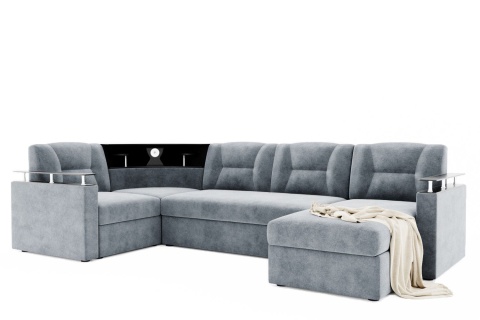 Диван Угловой Тидус с ножками-кубышками Ш-3000 х Г-1700 х В-950 мм/Спальное место Ш-1250 х Г-2600 мм