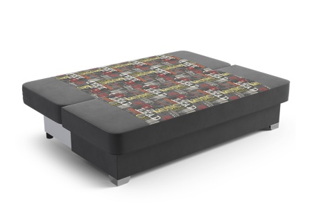 Диван еврокнижка Арвен темно-серый / принт Music Grafit