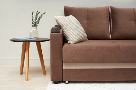 Диван еврокнижка Волна коричневый