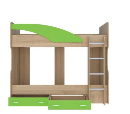 Кровать Двухъярусная (Д-2032хВ-1700хГ-1000 мм)/Разные Цвета