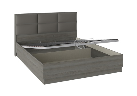 Кровать Либерти с мягким изголовьем хадсон / грей