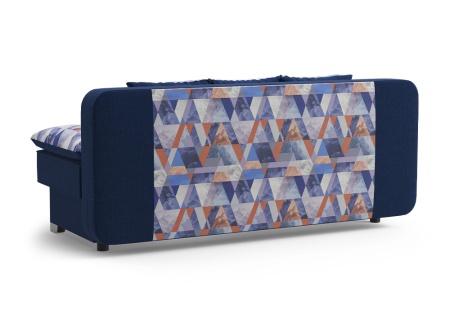 Диван еврокнижка Арвен темно-синий / принт Snow Denim