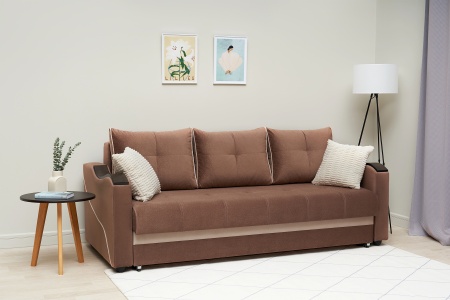 Диван еврокнижка Волна коричневый