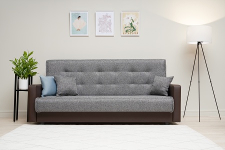 Диван книжка Лондон рогожка серая