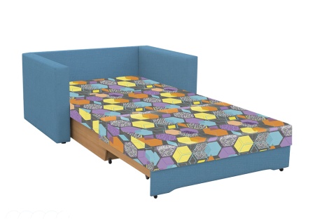 Диван выкатной Виктория-5 с узором синий