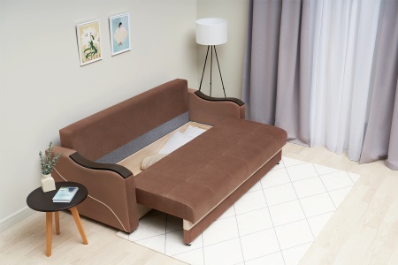 Диван еврокнижка Волна коричневый