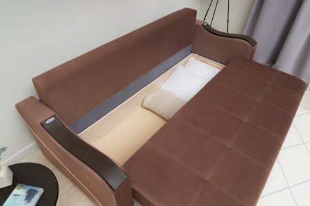 Диван еврокнижка Волна коричневый