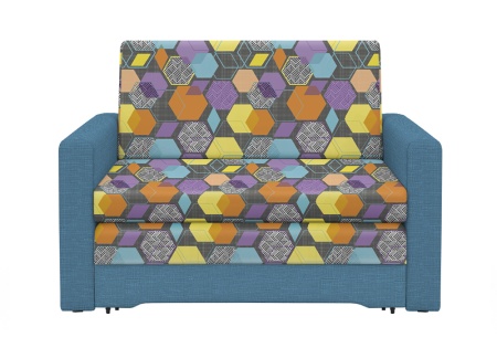 Диван выкатной Виктория-5 с узором синий