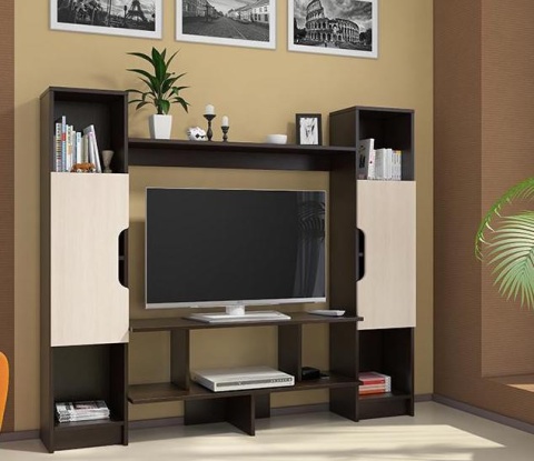 ТВ-Тумба №6 Венге/Дуб Молочный (Ш-1600 × В-1360 × Г-301 мм)